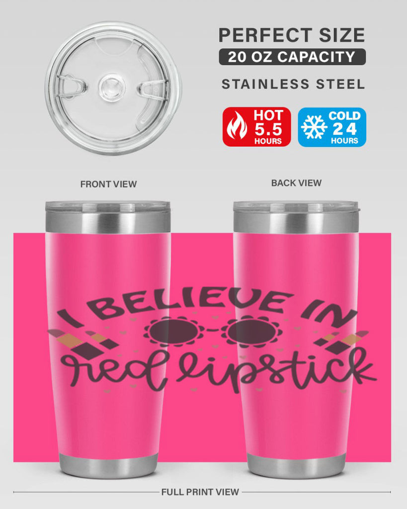 I Believe In Red Lipstick 105#- fashion- Cotton Tank