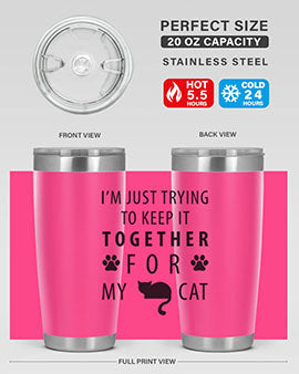 I’m Just Trying Style 61#- cat- Tumbler