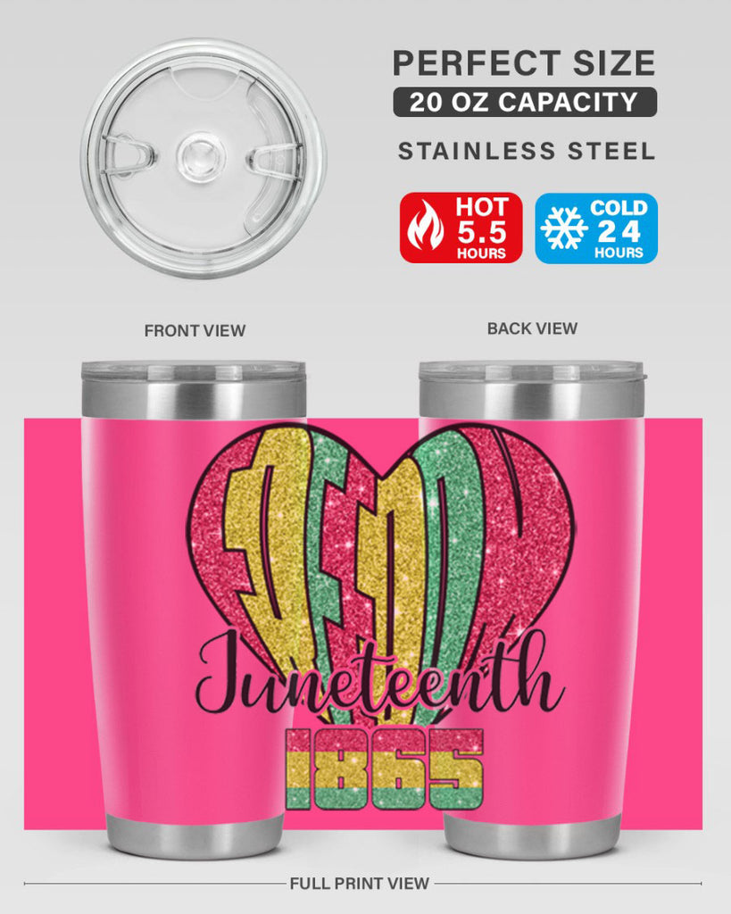Juneteenth Since 1865 Heart 20#- Juneteenth- tumbler
