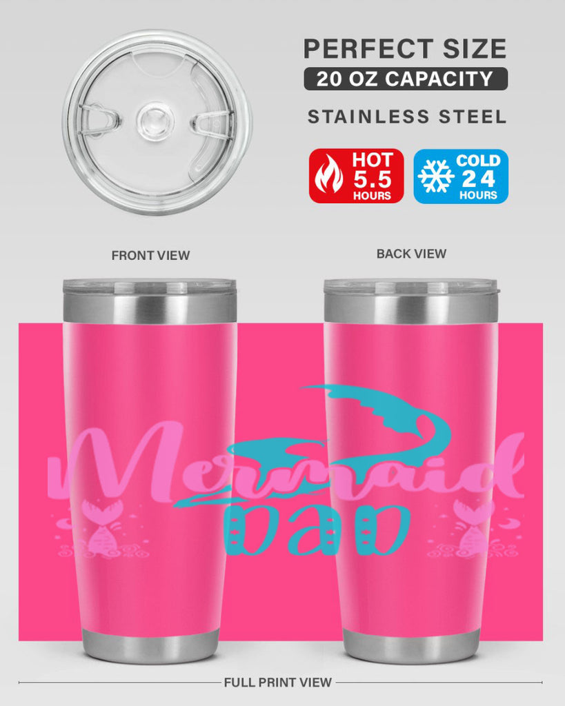 Mermaid Dad 356#- mermaid- Tumbler