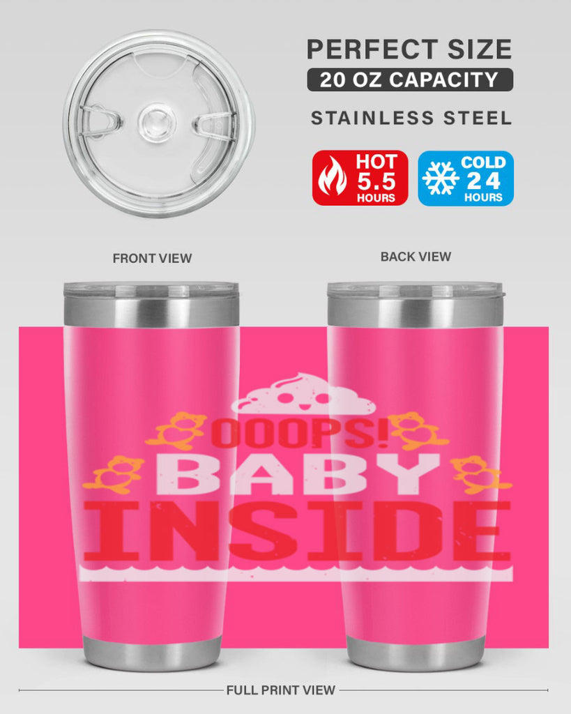 Ooops baby inside Style 24#- baby shower- tumbler
