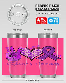 Peace Love Cure Alzheimer Awareness 205#- alzheimers- Tumbler