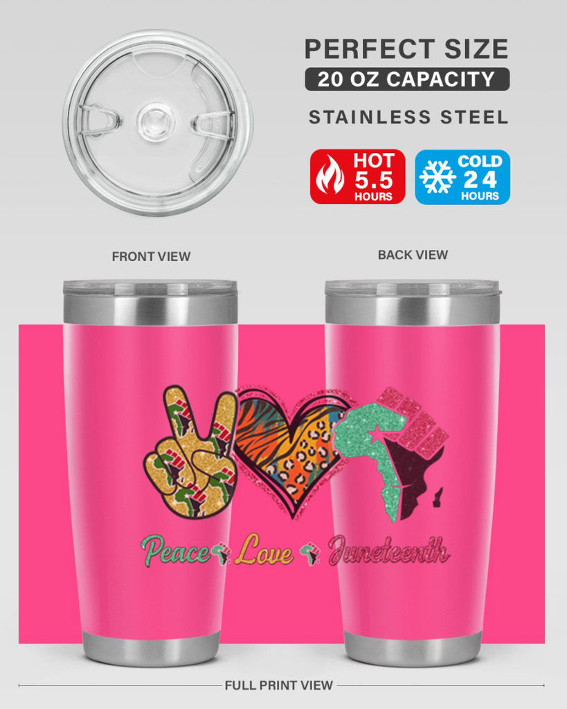 Peace Love Juneteenth Day Fist Png 8#- Juneteenth- tumbler