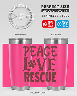Peace Love Rescue Style 23#- cat- Tumbler