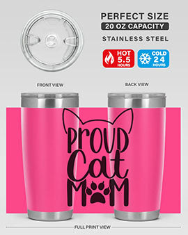 Pround Cat Mom Style 103#- cat- Tumbler