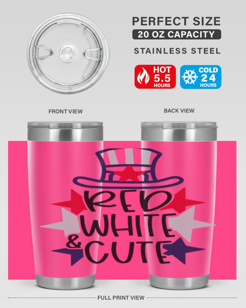 Red White Cute Style 169#- Fourt Of July- Tumbler