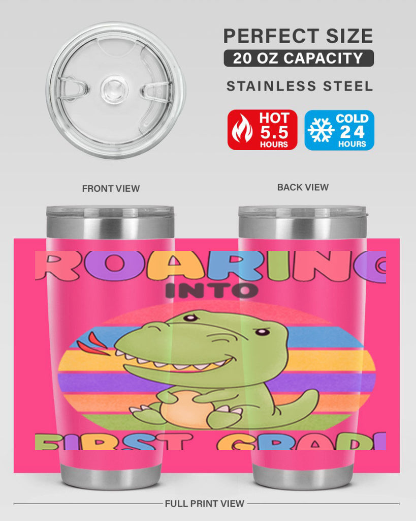 Roaring to 1st Grade Trex 2#- 1st grade- Tumbler