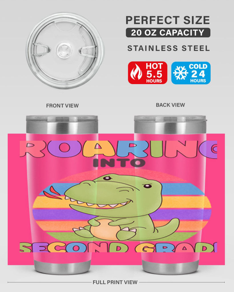 Roaring to 2nd Grade Trex 23#- second grade- Tumbler