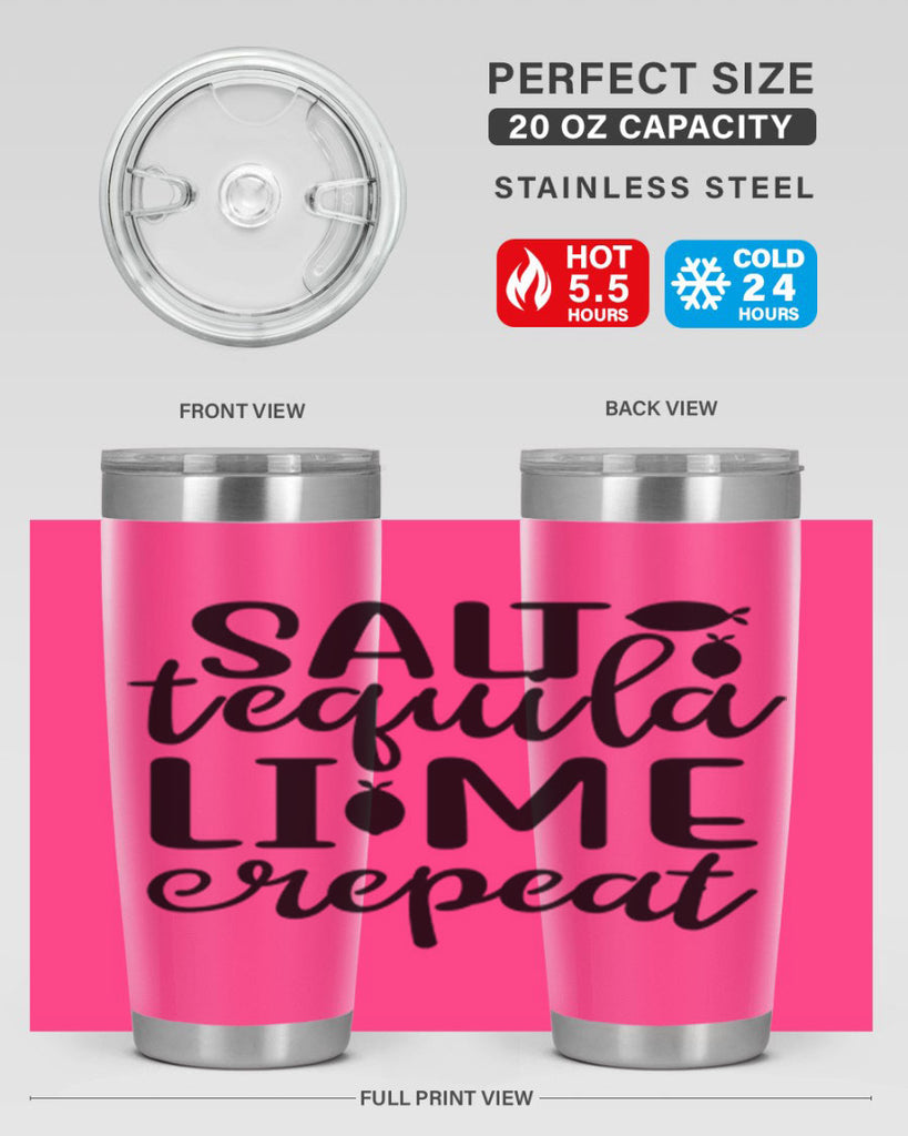 Salt tequila lime repeat 558#- mermaid- Tumbler