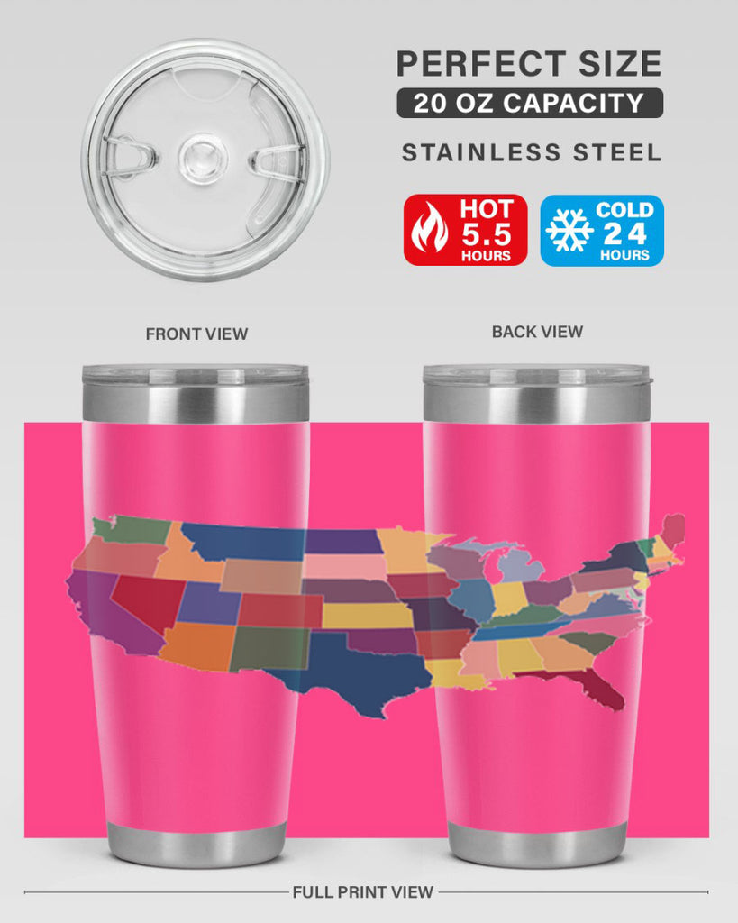 Separate Color Map Style 73#- Fourt Of July- Tumbler