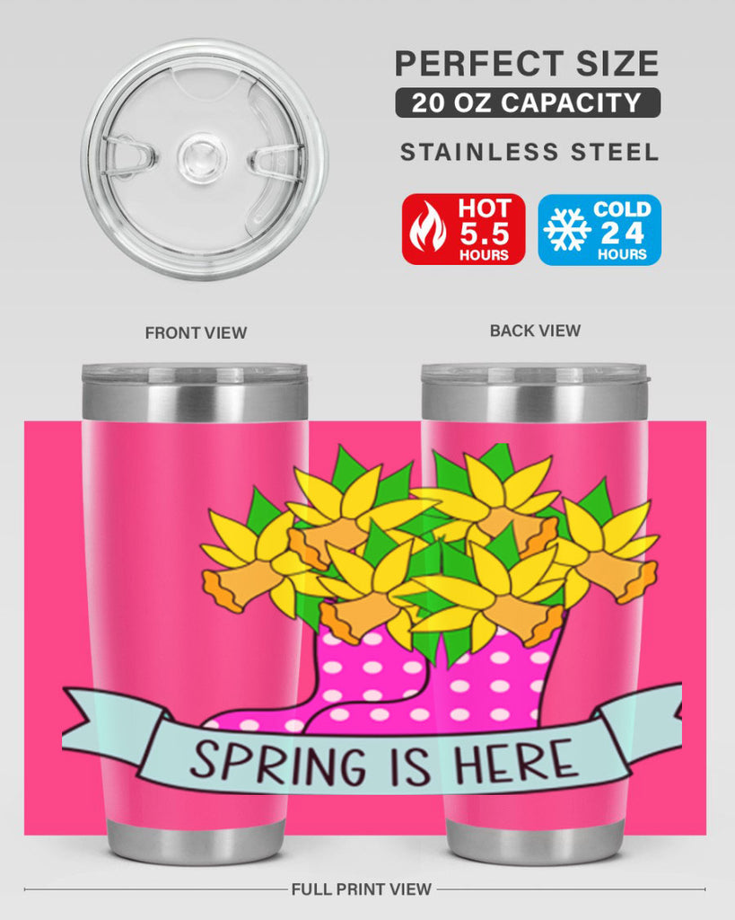 Spring is here daffodil rainboots442#- spring- Tumbler