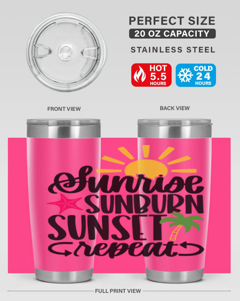 Sunrise Sunburn Sunset Repeat Style 16#- summer- Tumbler