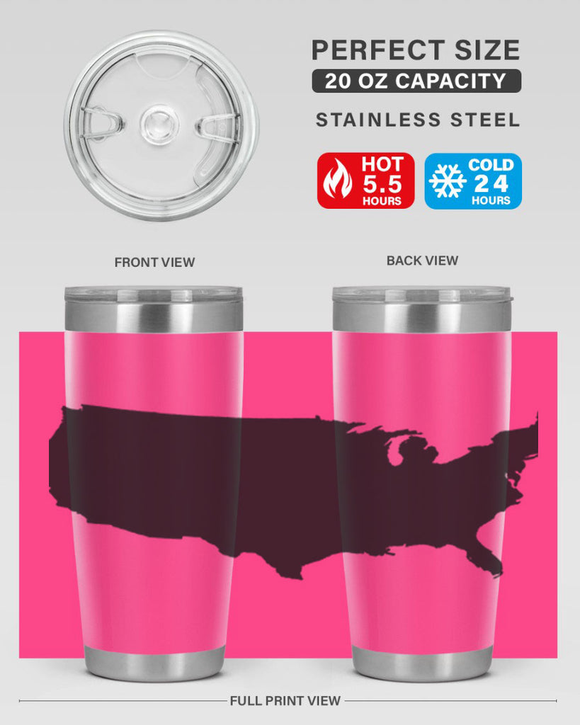 USA Solid Map Style 76#- Fourt Of July- Tumbler