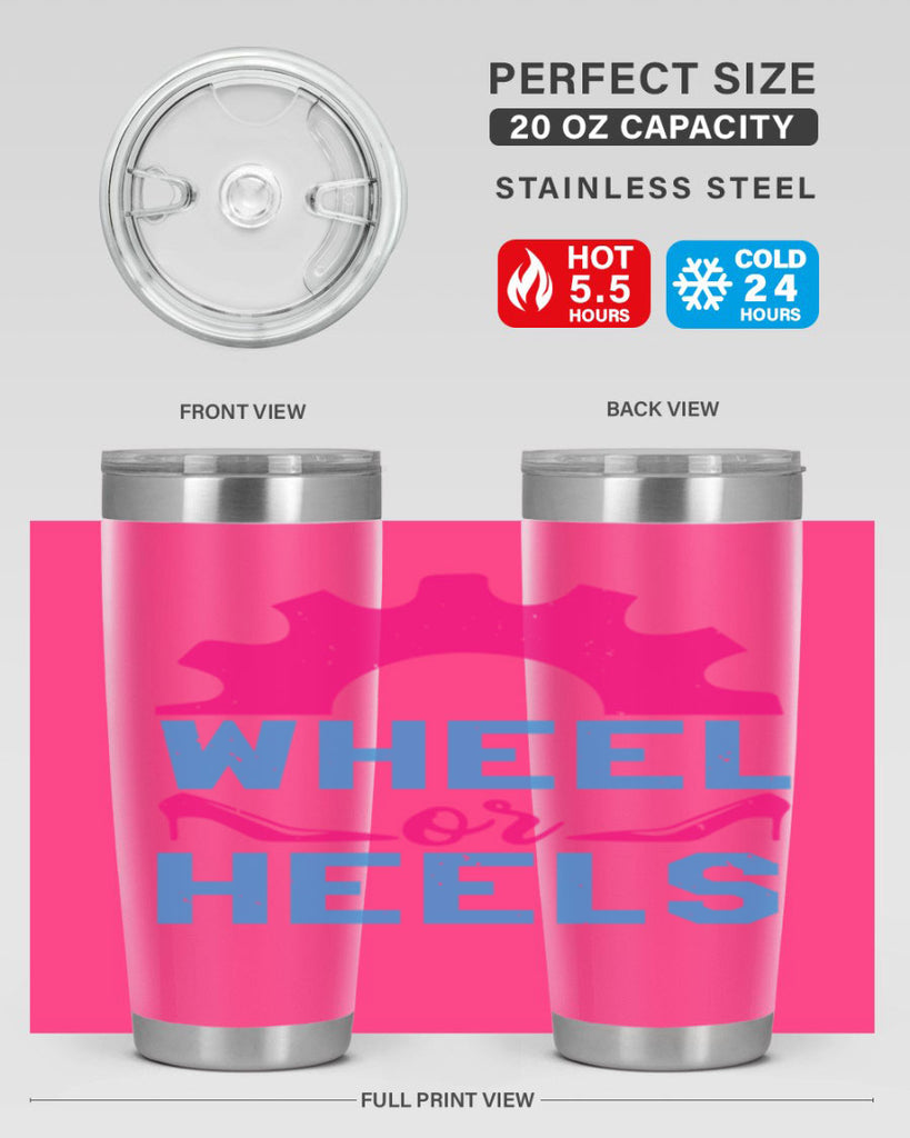 Wheel or Heels Style 8#- baby shower- tumbler