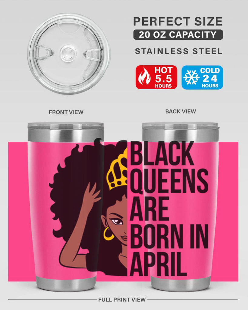 black queens are born in april 218#- black words phrases- Cotton Tank