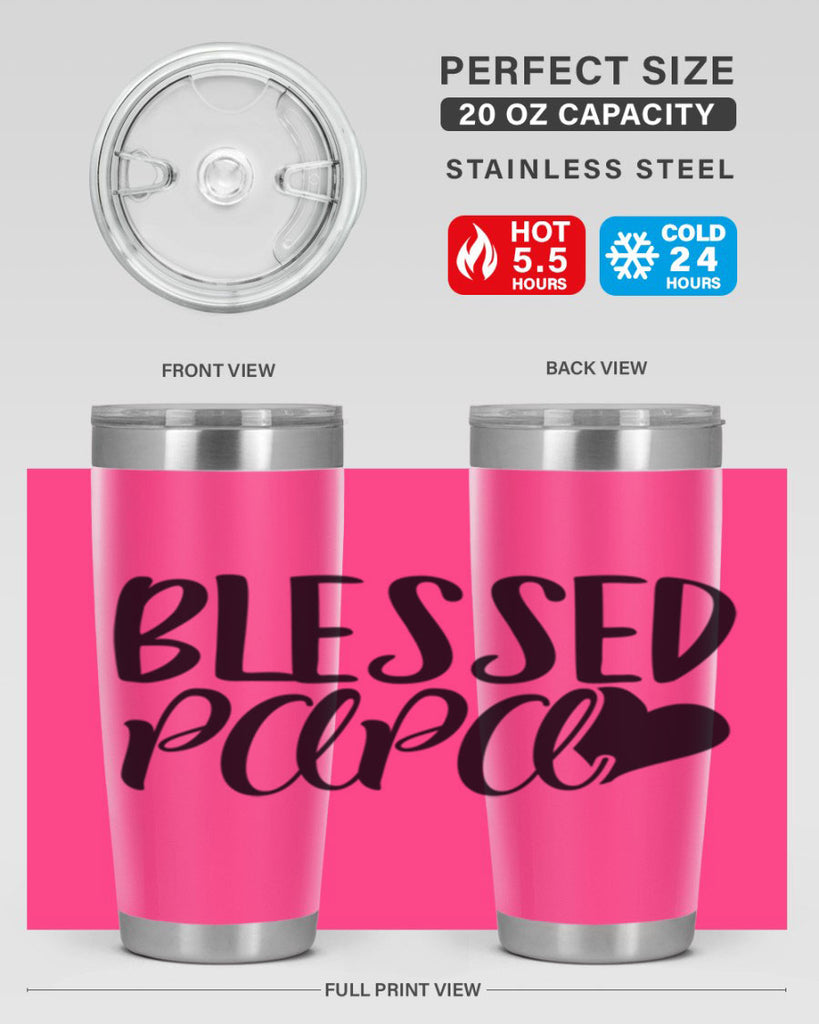 blessed papa 70#- grandpa - papa- Tumbler