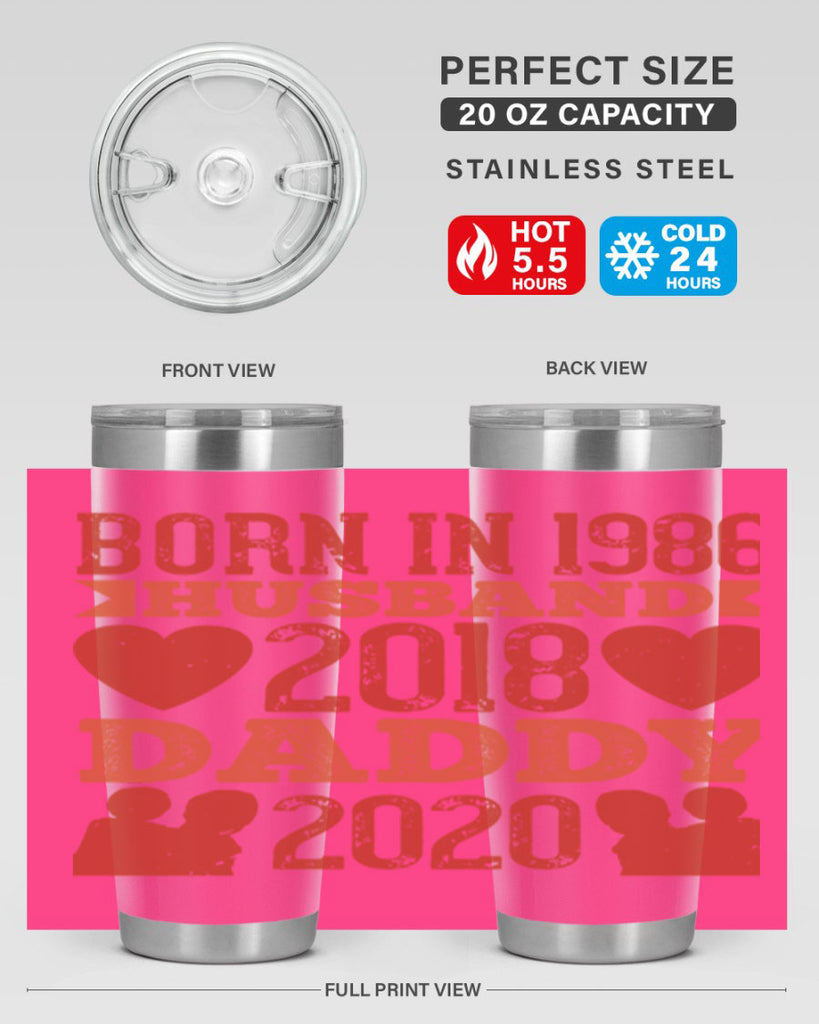 born in husband daddy 123#- fathers day- Tumbler
