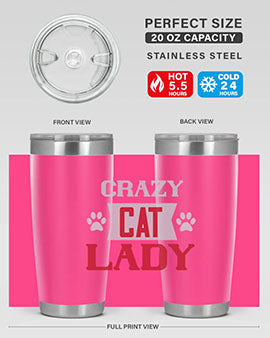 crazy cat lady Style 44#- cat- Tumbler