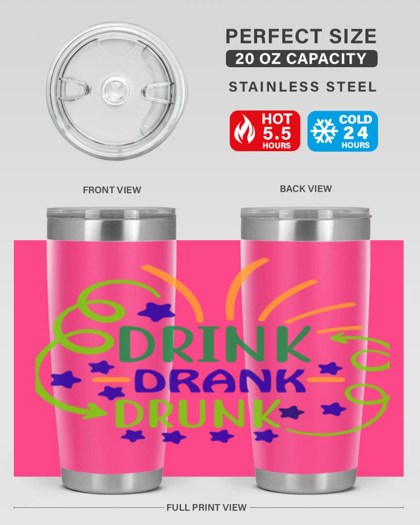drink drank drunk 23#- mardi gras- Tumbler