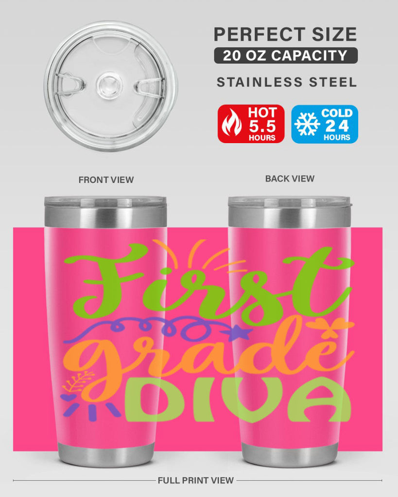 first grade diva 21#- mardi gras- Tumbler