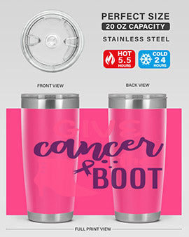 give cancer the boot Style 1#- breast cancer- Tumbler