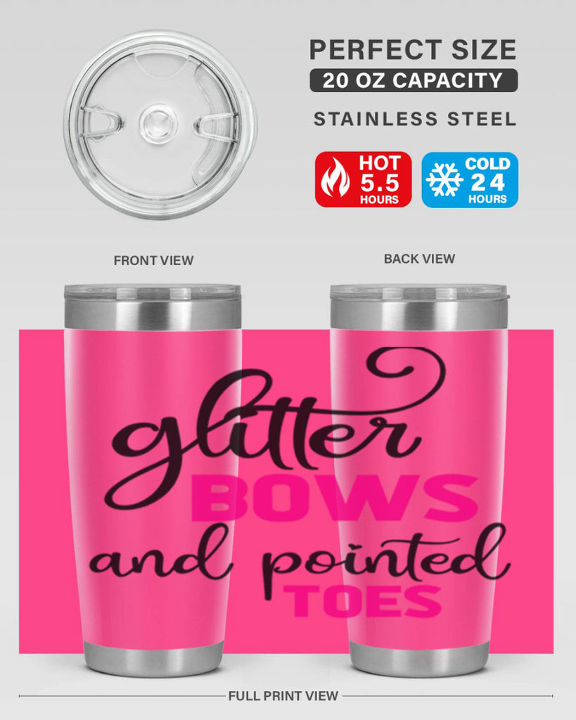 glitter bows and pointed toes 41#- ballet- Tumbler