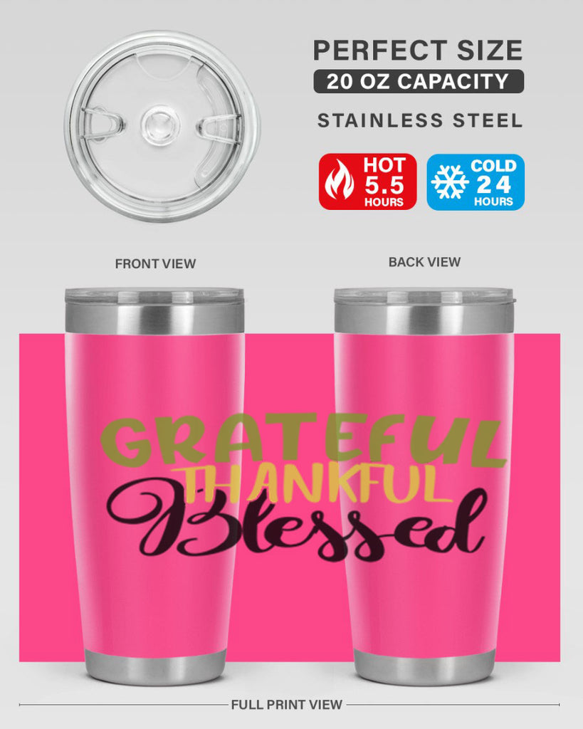 grateful thankful blessed 57#- thanksgiving- Tumbler