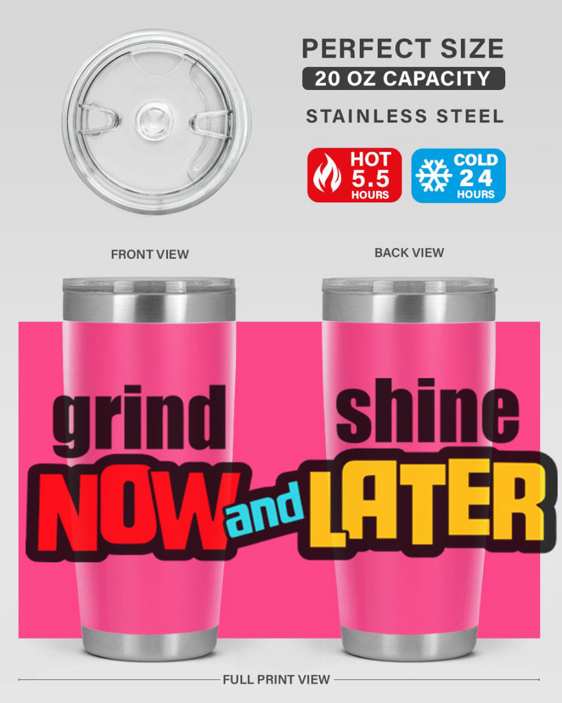 grind now and shine later 142#- black words phrases- Cotton Tank