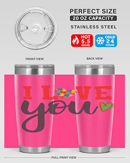 i love you Style 23#- autism- Tumbler
