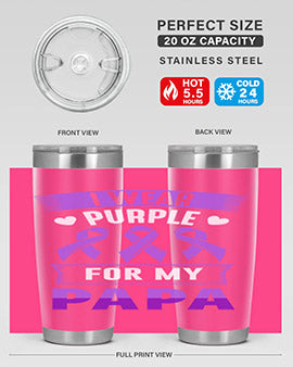 i wear purple for papa 174#- alzheimers- Tumbler