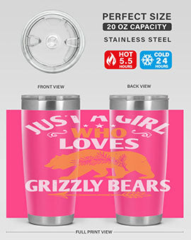 just a girl who loves Grizzly Bears 20#- Bears- Tumbler