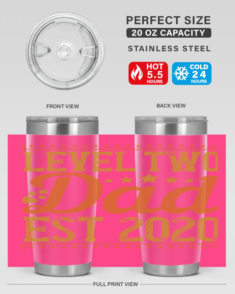 level dad est 189#- fathers day- Tumbler