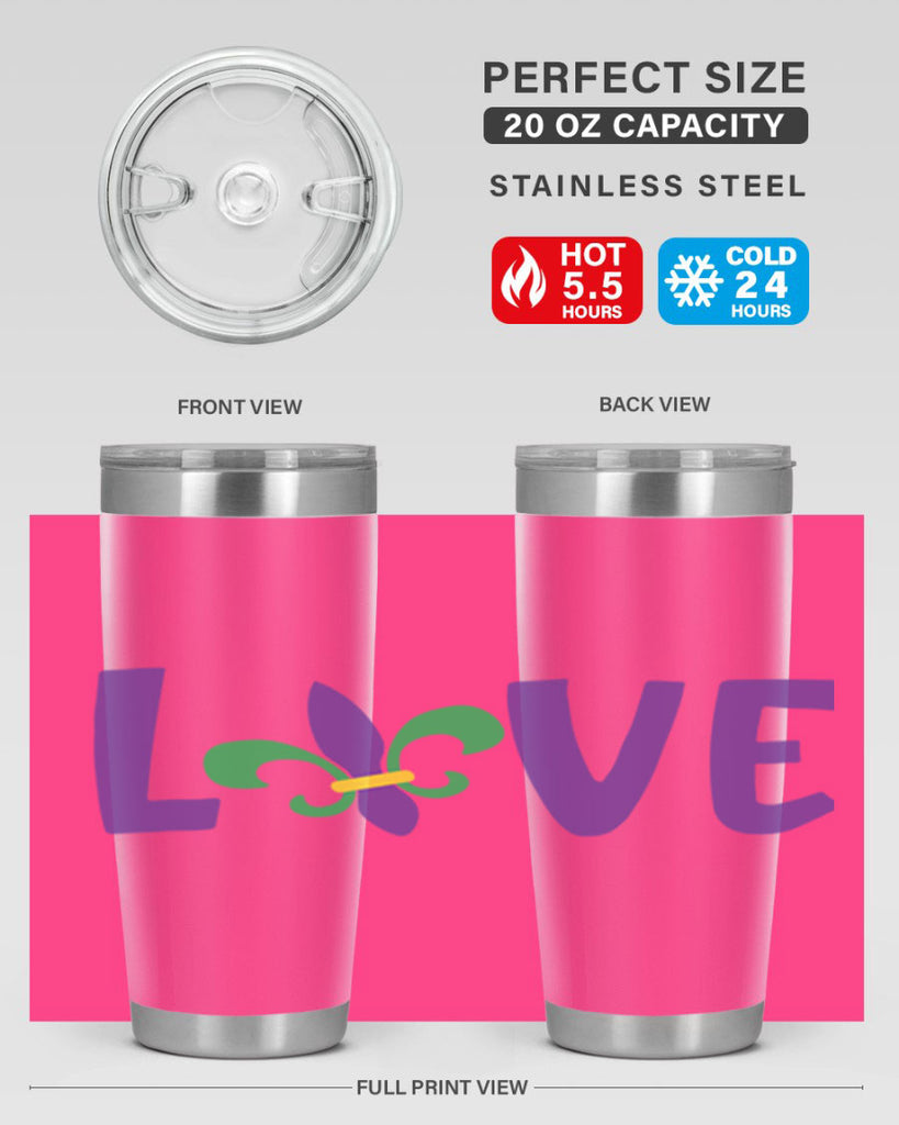 love 80#- mardi gras- Tumbler