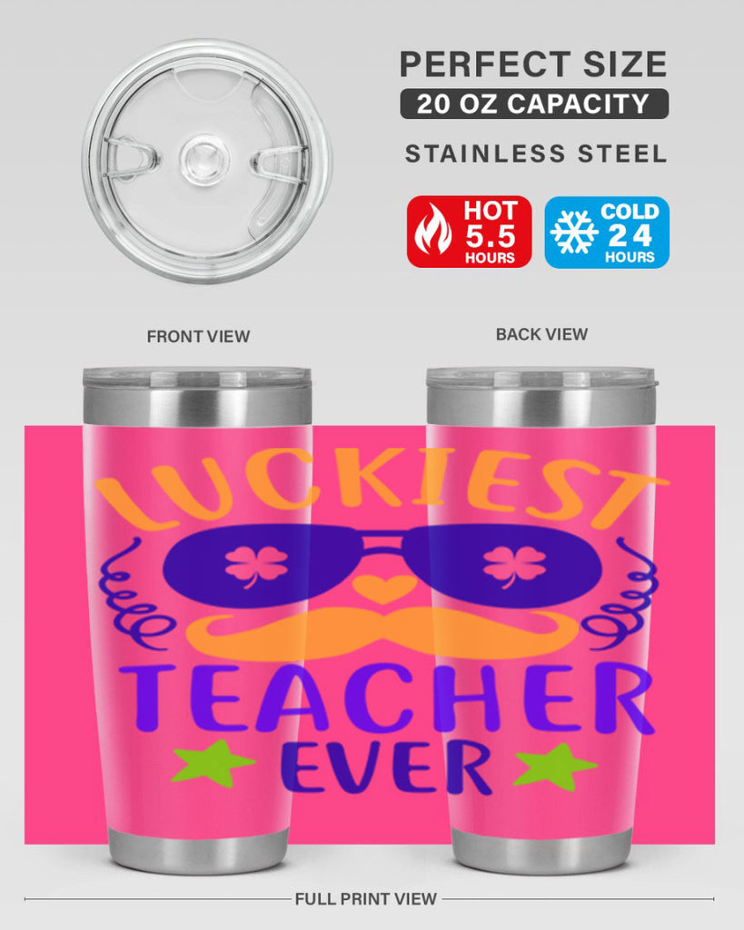 luckiest teacher ever 14#- mardi gras- Tumbler