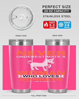 never underestimate a woman who loves donkeys Style 1#- donkey- Tumbler
