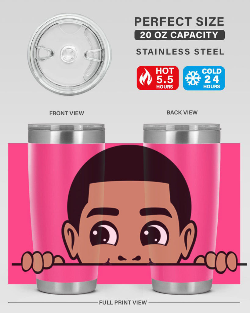 peekaboo boy 17#- black men - boys- tumbler