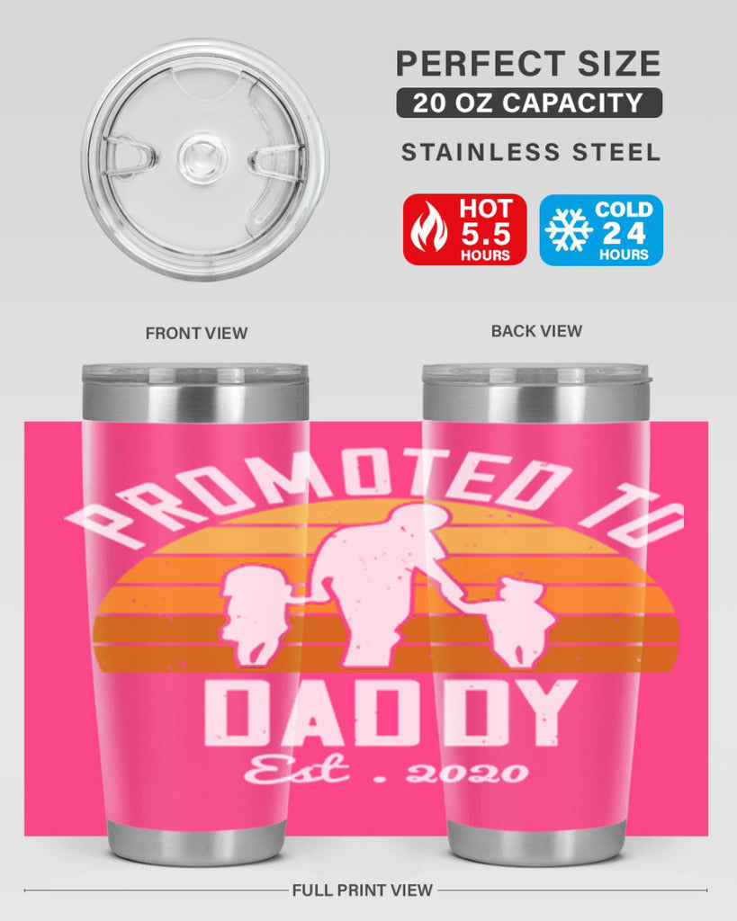 promoted to daddy est 187#- fathers day- Tumbler