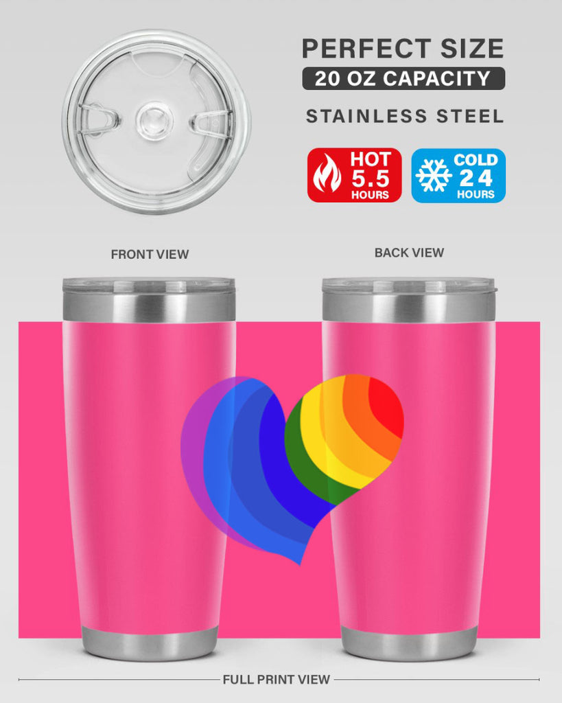 rainbow heart wavy 7#- lgbt- Tumbler