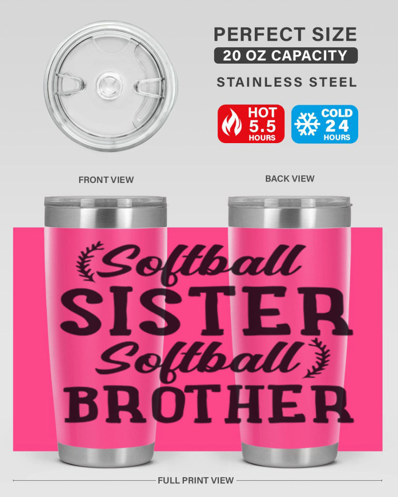 softball sister softball brother 2273#- softball- Tumbler