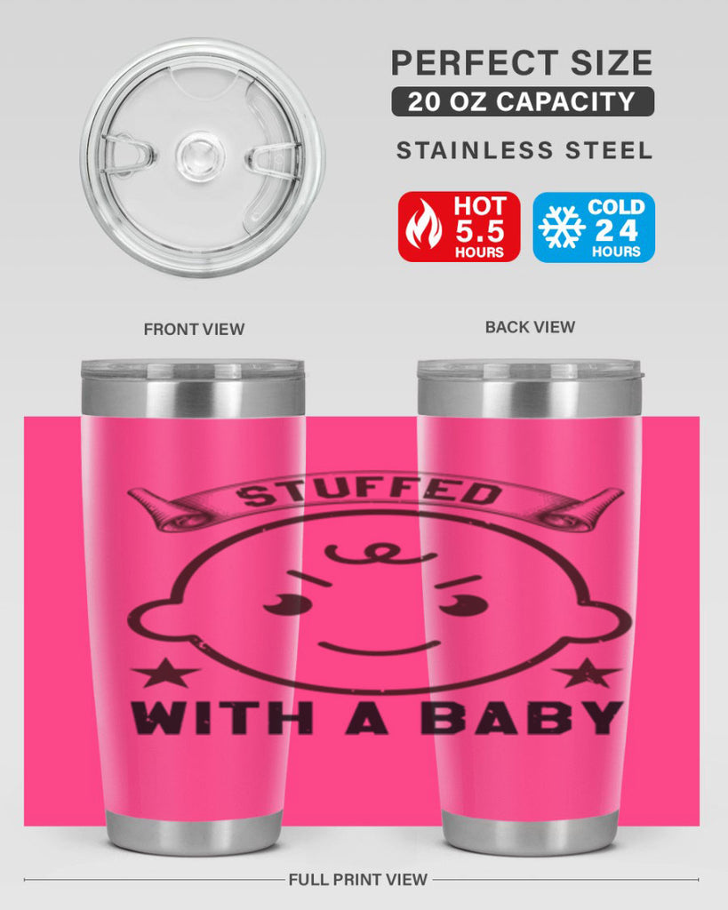 stuffed with a baby Style 14#- baby shower- tumbler