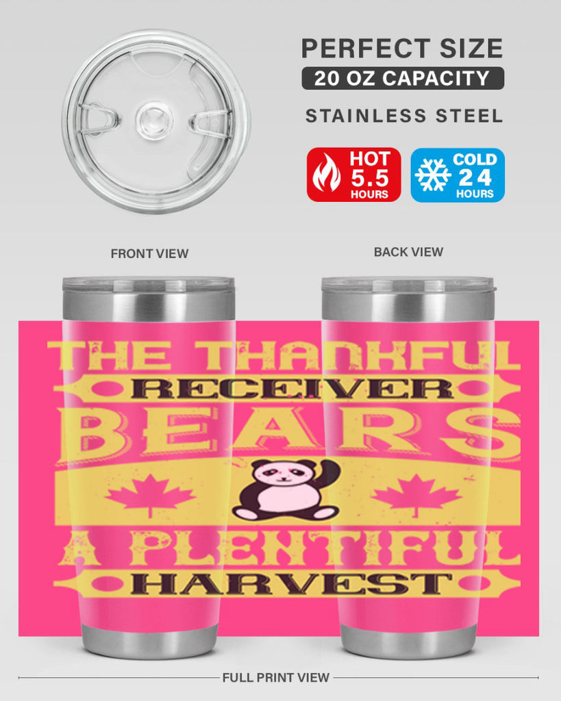 the thankful receiver bears a plentiful harvest 2#- thanksgiving- Tumbler