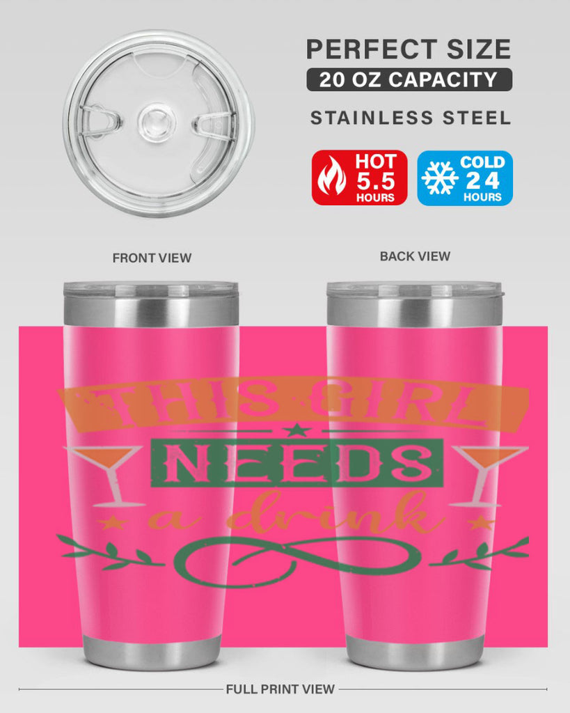 this girl needs a drink 36#- mardi gras- Tumbler