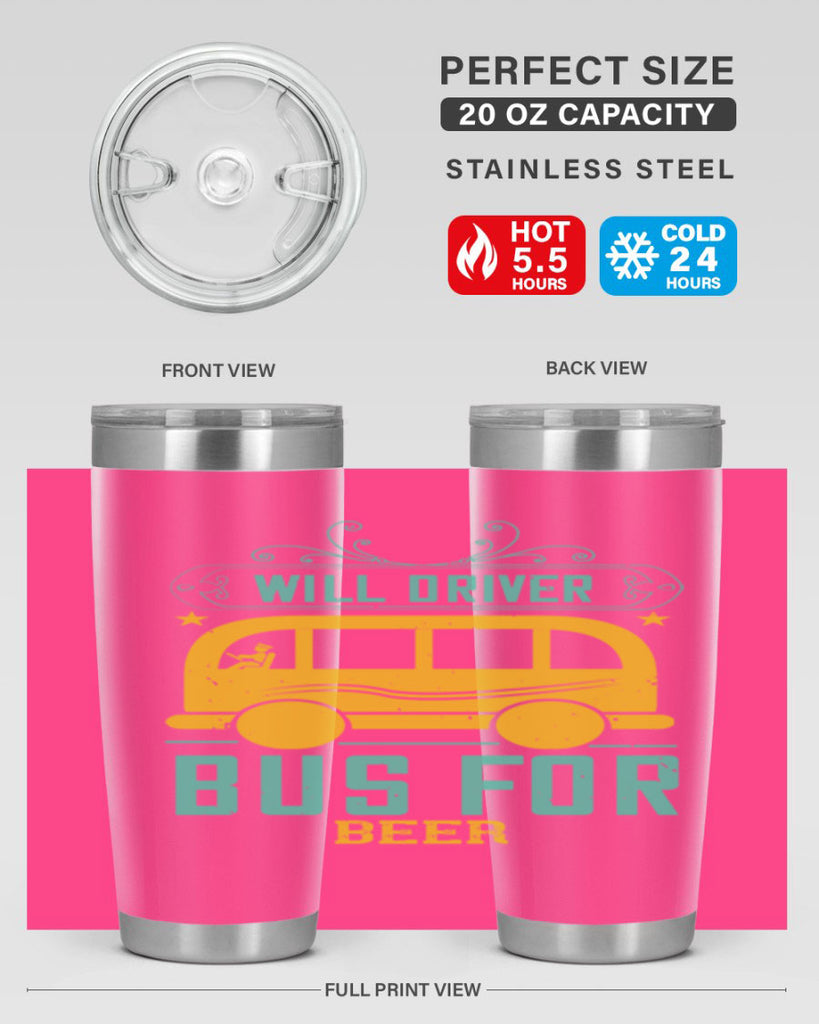 will driver bus for beer Style 6#- bus driver- tumbler