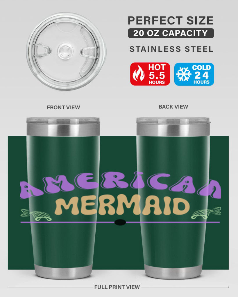 American Mermaid 16#- mermaid- Tumbler
