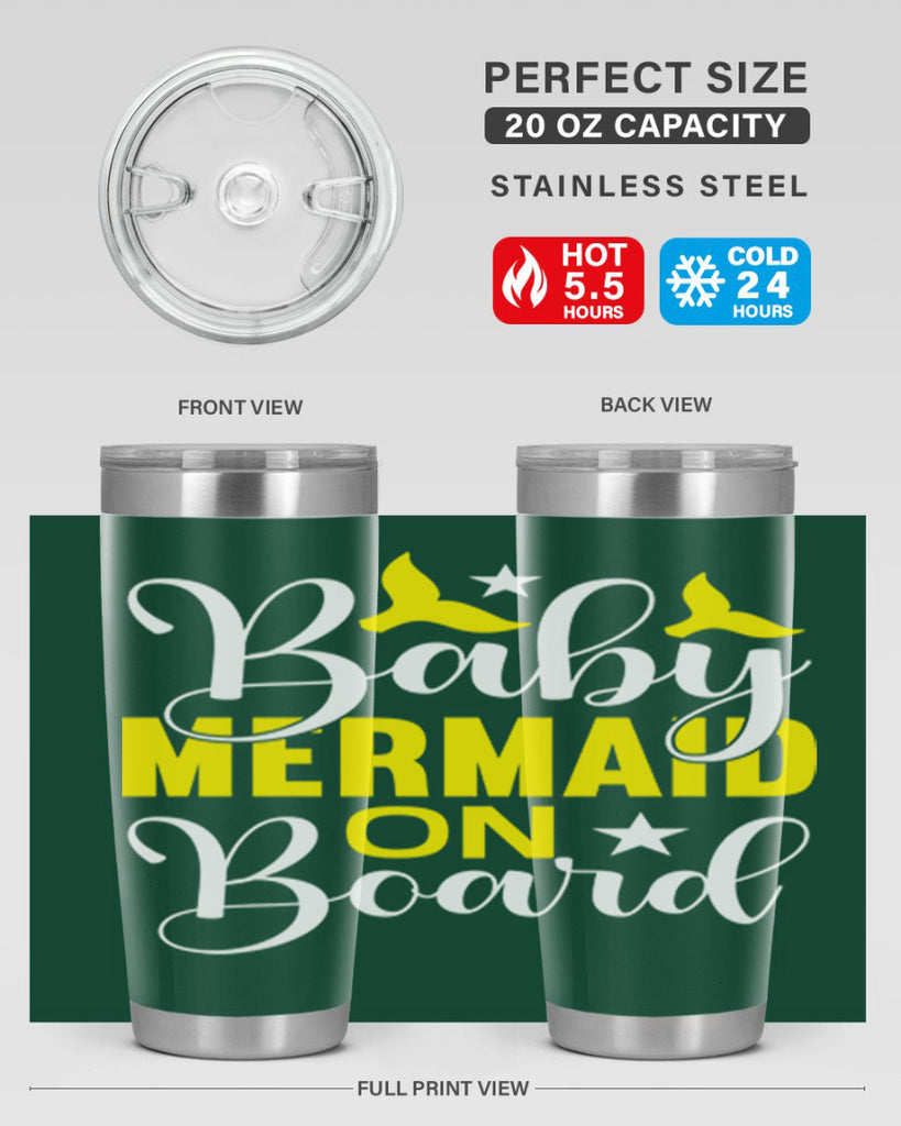 Baby Mermaid on Board 21#- mermaid- Tumbler