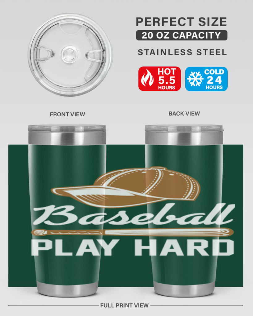Baseball play 1444#- baseball- Tumbler