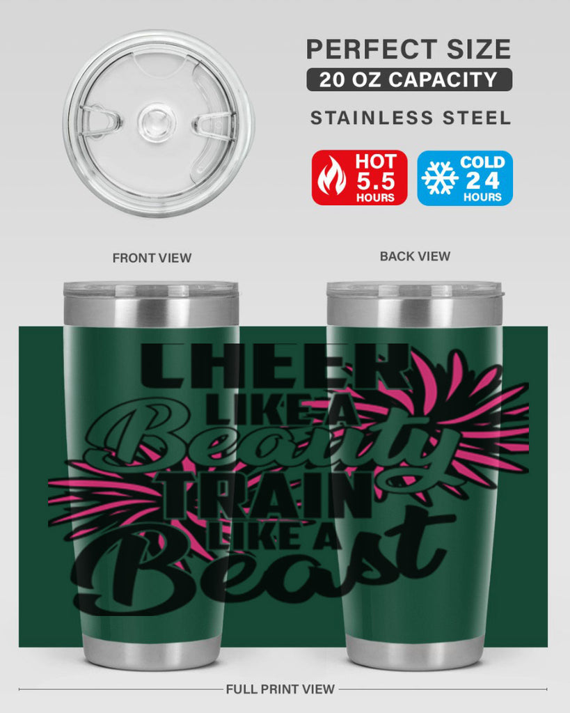 Cheer like a Beauty Train like a Beast 1388#- cheer- Tumbler