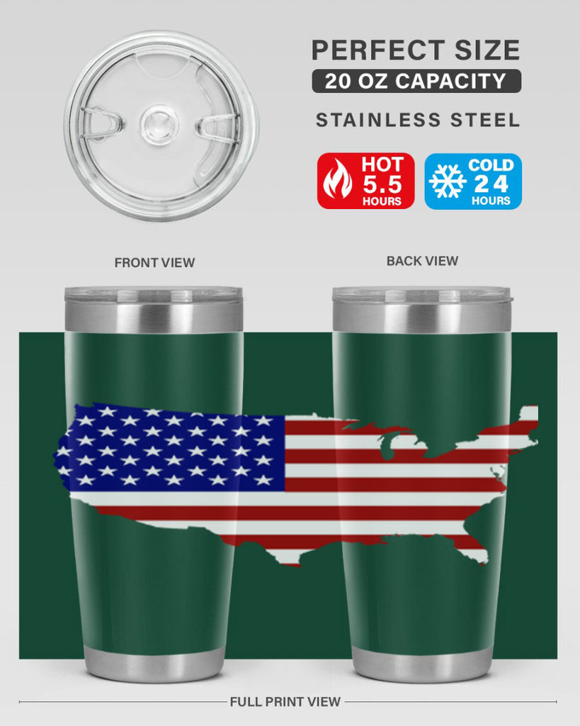 Flag With Map Style 50#- Fourt Of July- Tumbler