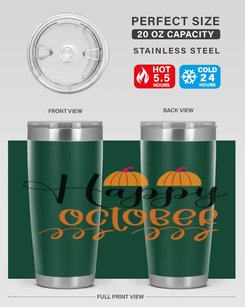 Happy October 238#- fall- Tumbler