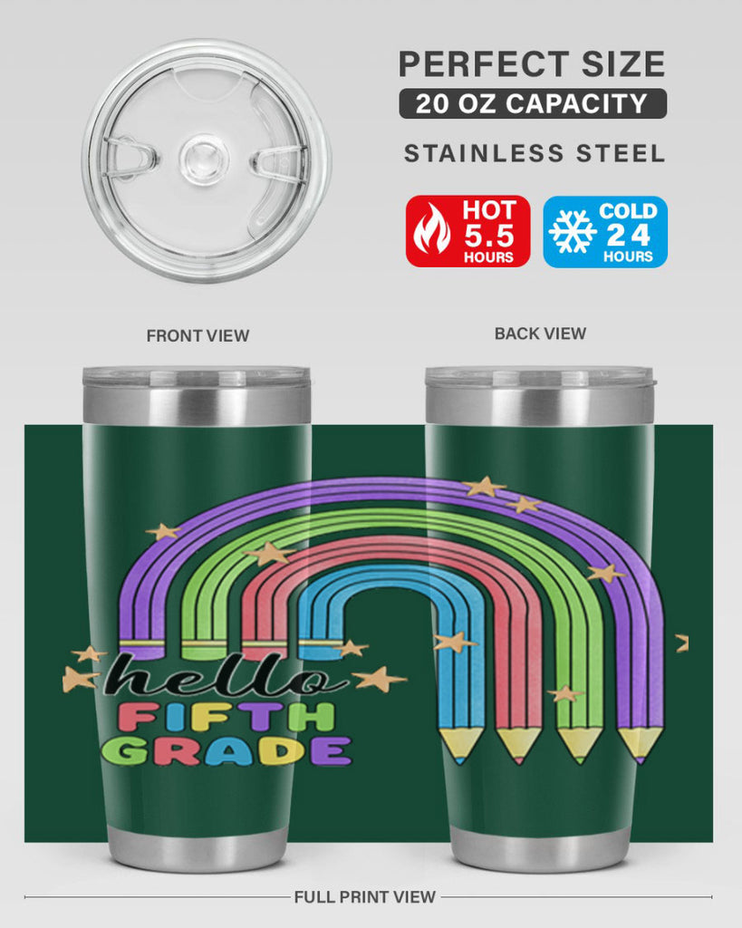 Hello 5th Grade Pencil Rainbow 13#- 5th grade- Tumbler